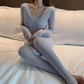 Fall Lace Goddess Thermal Underwear Slim Body Fall/Winter Base Pyjama Set