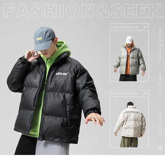 Winter Fashion Trend Cotton-padded Clothes Men's Loose and Thick Stand-up Collar Tide Brand Clothes All-match Warm Jacket