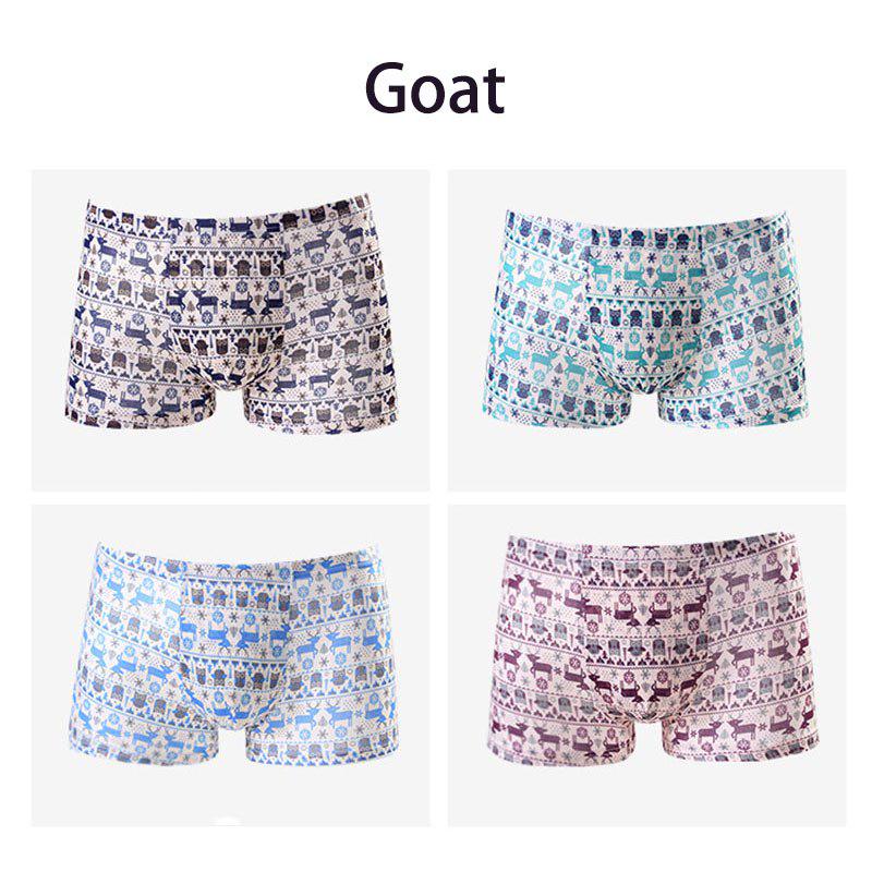 8 pcs Brand Underwear Elephant Man Print Stripe Men Shorts Boxers Goat Underpants