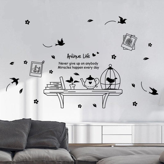 Retro European hanging table bedroom living room background decoration self-adhesive wall sticker