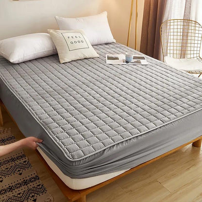 Pure Color Mattress Cover Non-slip Stretch Bedding Queen Size Mattress Protection Cover Dustproof Full Sheet Mattress Cover