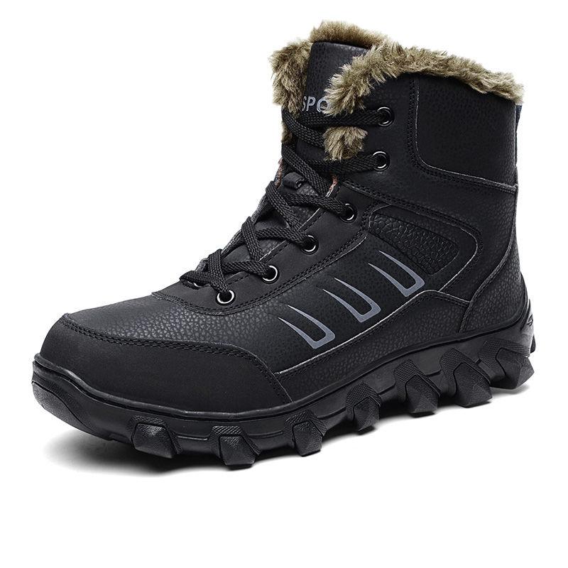 Snow Boots Men's Winter Warm Thick PlushShoes Waterproof Outdoor Men's Cotton Boots Size 38-48