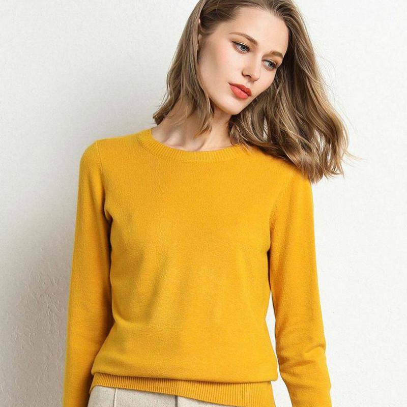 Pofulove 10 Colorss Round Neck Bottoming Shirt Sweater Women Short Long Sleeve Pullover Solid Color Knitted Sweater