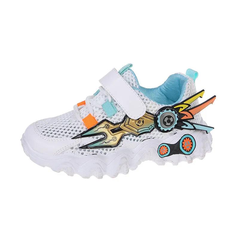 Spring and Summer Wave Bottom Children's Sneakers Casual Net Shoes Children's Sports Shoes Breathable Cartoon Children's Shoes