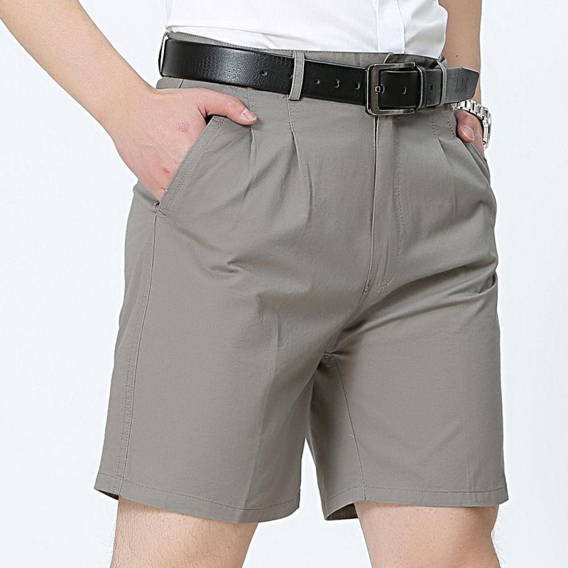 Summer Loose Men's Cotton Five-point Pants Middle-aged and Elderly Men's Plus Fat Large Size Casual Suit Shorts