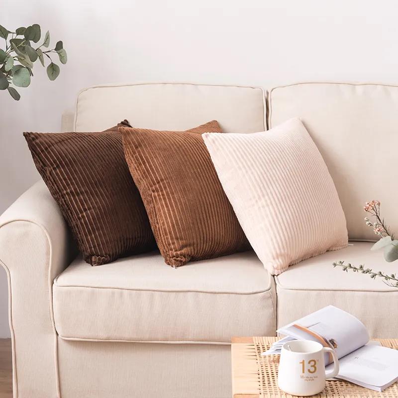 Solid Color Throw Pillow Car Sofa Cushion Flannel Cushion Bedside Backrest Square Pillow Cushion