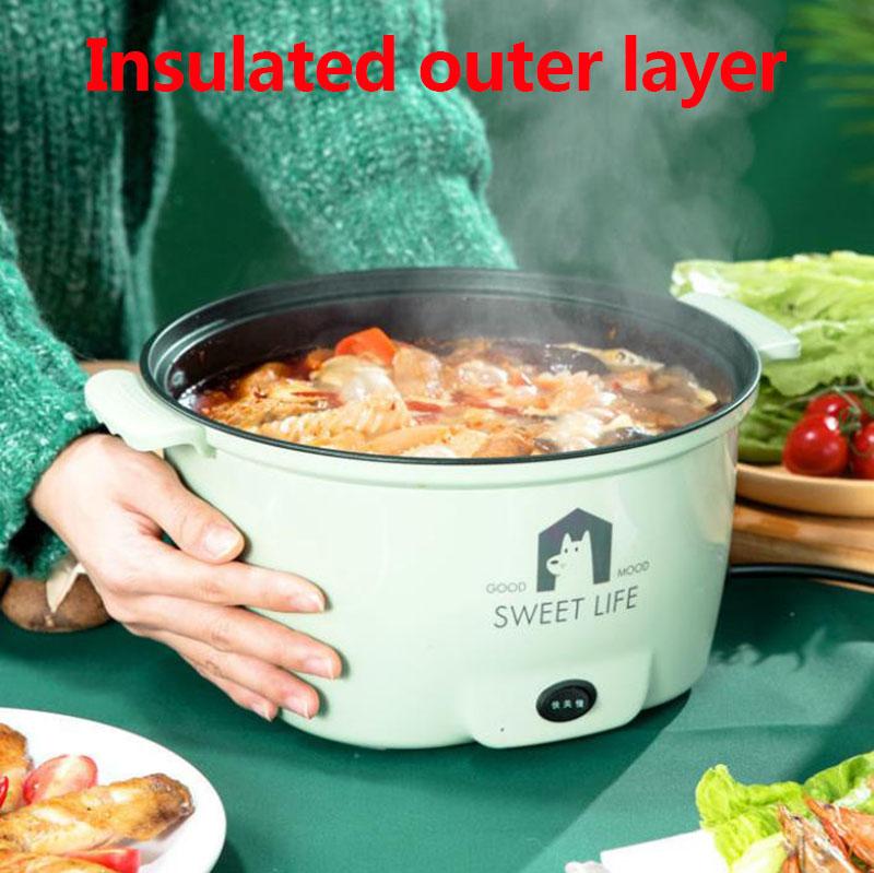 400W Mini Electric Heat Pot Non-stick Pot Multi-function Electric Skillet Small Frying Pan Wok for Single Person