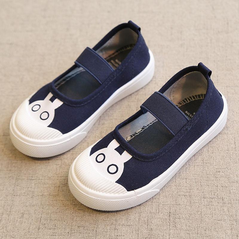 Children's Canvas Shoes Girls Spring and Autumn One-step Canvas Shoes Candy Color Soft-soled Princess Canvas Shoes