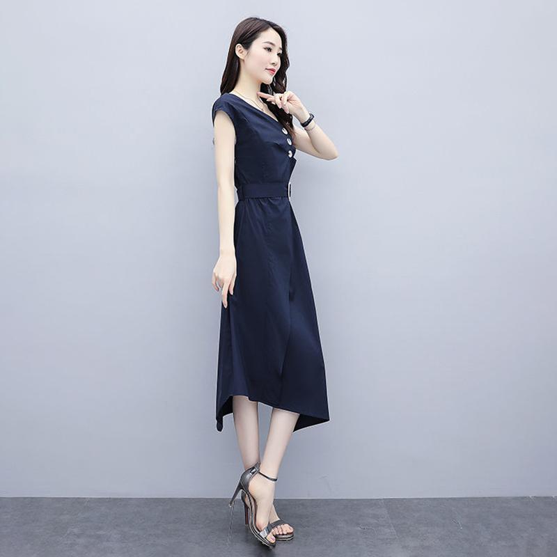 Dress Female Light Mature Wind Waist Was Thin Temperament Dress French Long Skirt Ladies Waist Dress Elegant Temperament Long Skirt