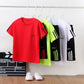 Kids Boys Summer Sweatshirts Short Sleeve T-Shirt Shorts Comfortable Cool Loose Casual Suit Striped Decorative Sports 2 Piece Set