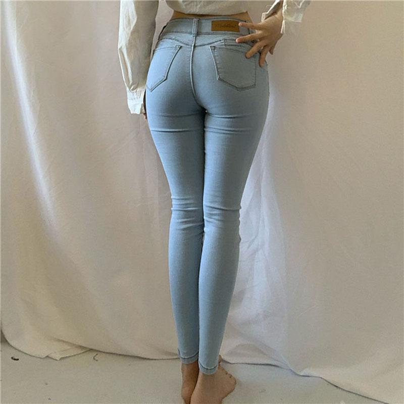 Spring Peach Hip Jeans Women's High Waist Slimming Stretch Hip Tight-fitting Pants Nine-point Pants