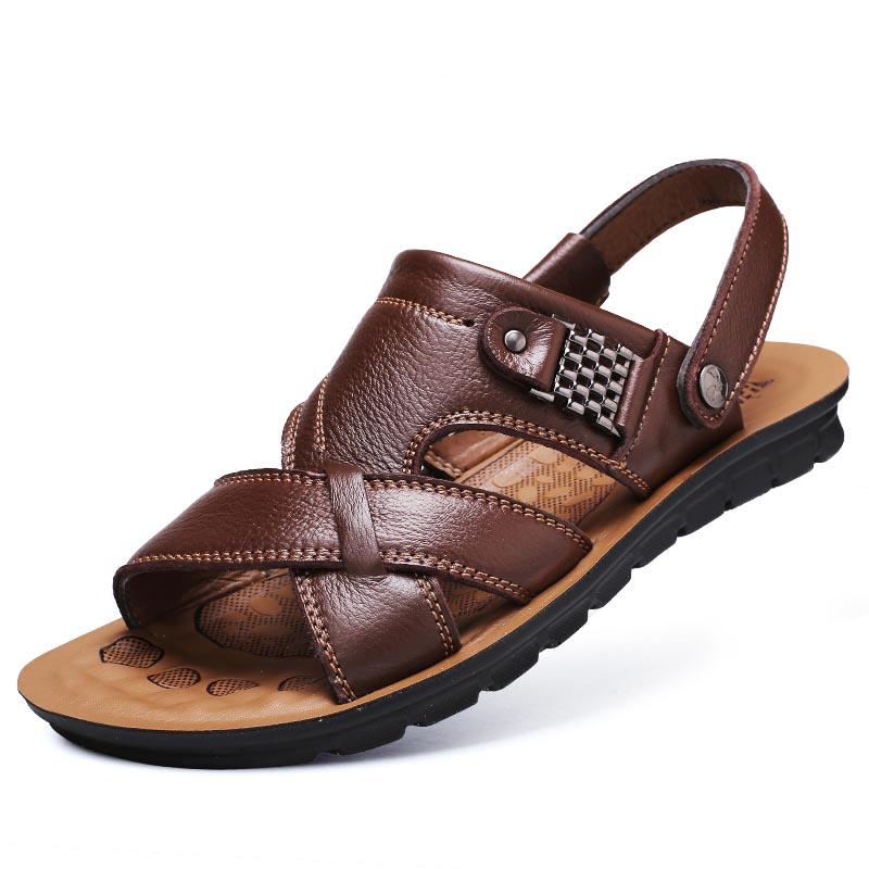 Leather Men's Sandals Summer Beach Shoes Men's Sandals Men's Shoes Leather Sandals and Slippers