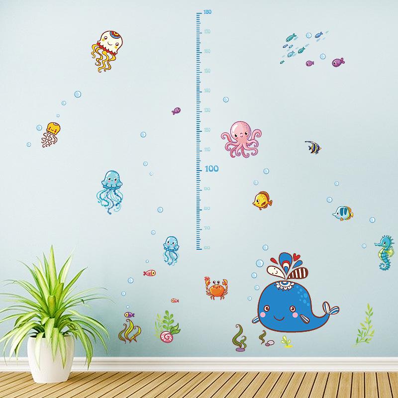 Underwater World Heights Children Room Kindergarten Classroom Decoration to map custom wall stickers