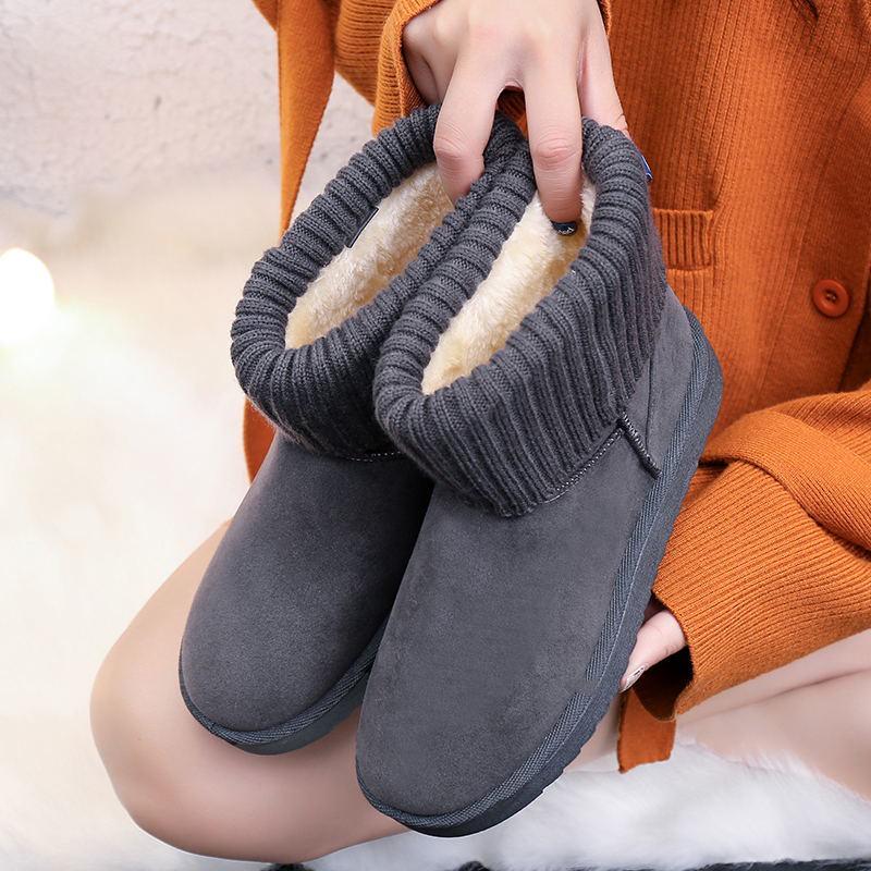 Thick Women's Boots Winter Plush Women's Shoes Anti-skiing Boots Warm Cotton Shoes Plus Velvet