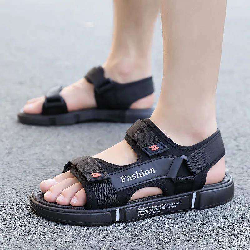 Summer Men's Sandals Large Size Casual Non-slip Beach Driving Cool Shoes Soft Sole Flat Sports Slippers