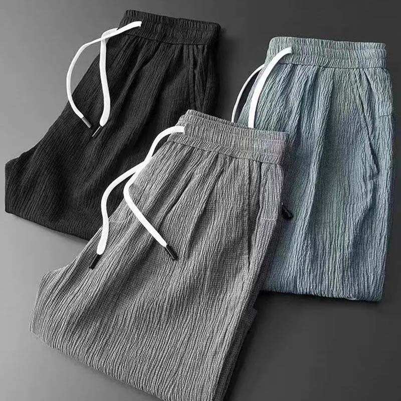 Summer Shorts Men's Ice Silk Thin Loose Sports Pants Men's Youth Trend All-match Casual Five-point Pants