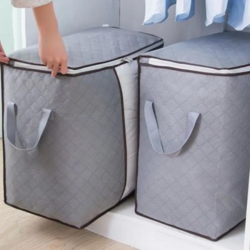 Clothes Storage Bag with Zipper Space Saving Lightweight Waterproof Large Capacity Dustproof Storage Box for Clothes