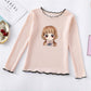 Girls' T-shirt Spring and Autumn Baby Girls Long Sleeve O-neck T-shirt Bottom Shirt Cotton Children's Long Sleeve T-shirt