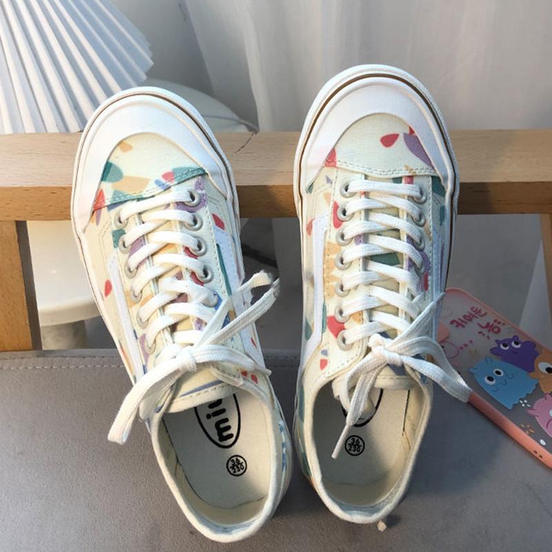 Spring Canvas Shoes Female Students Wild Niche Graffiti Summer Shoes Women's Shoes