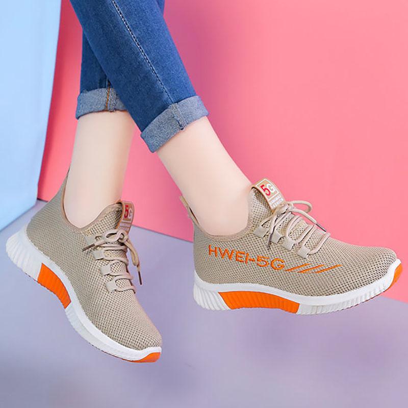 Spring and Autumn Sports Shoes Women's Lightweight All-match Casual Casual Breathable Soft-soled Running Shoes Sneakers