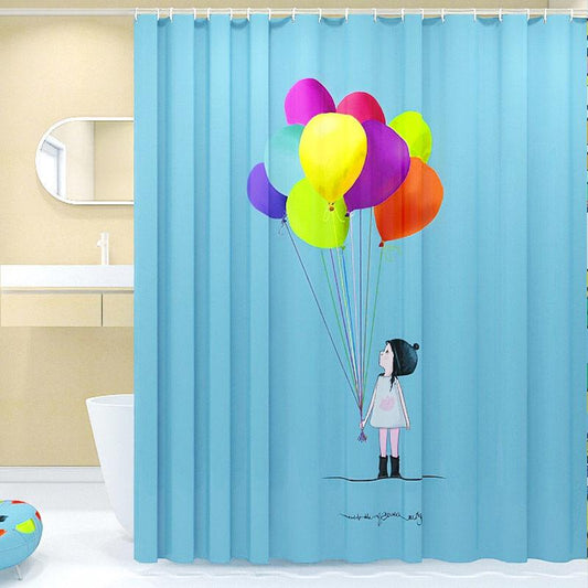 Shower Curtain Cloth Waterproof Curtain Partition Curtain Bathroom Waterproof and Mildew-proof Shower Curtain