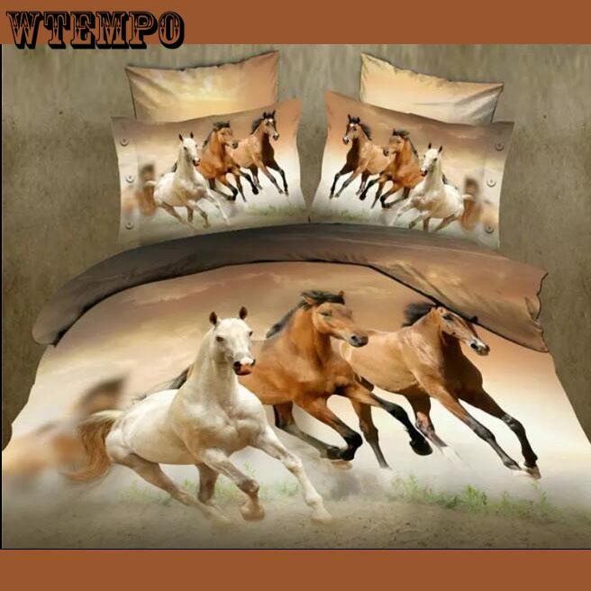 Luxury Fashion 3D Horse To Success Bedding Set Bed Cover Pillowcase