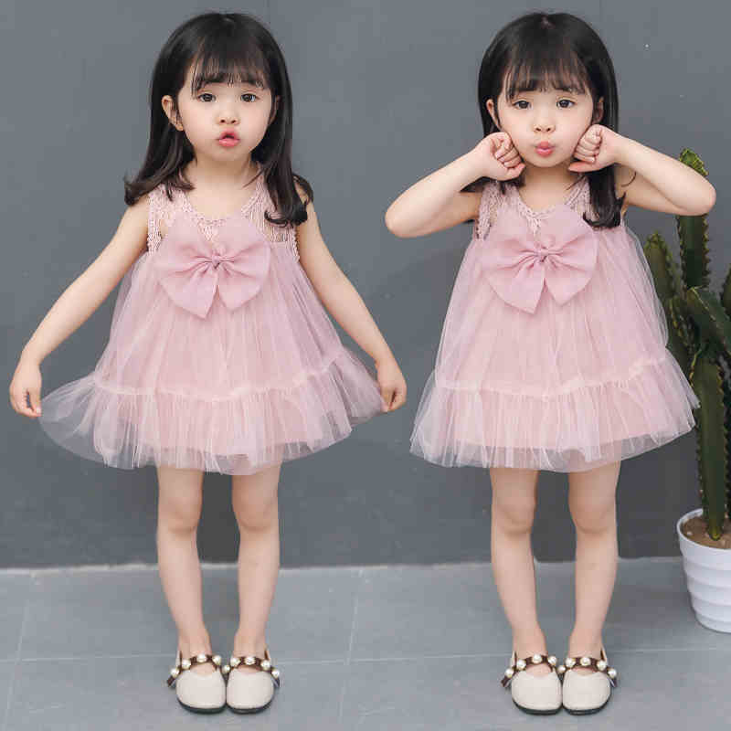 Infant Dress Newborn Baby Girl Dresses Princess 0 3 6 12 Months Baby Dress Mesh Skirt Bow Pleated Ruffle Dress