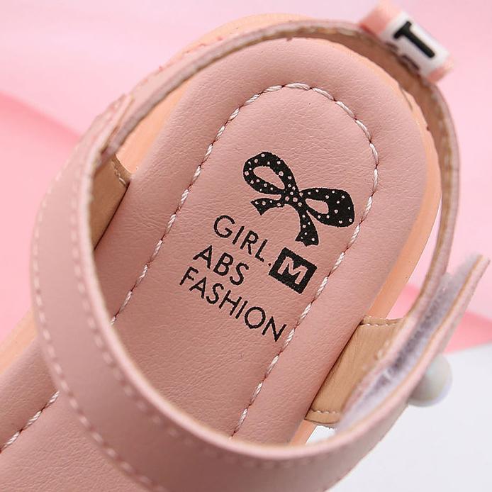 Girl's Summer Sandals Big Girls' Soft Sole Princess Sandals Non Slip Solid Color Outdoor Beach Sandals