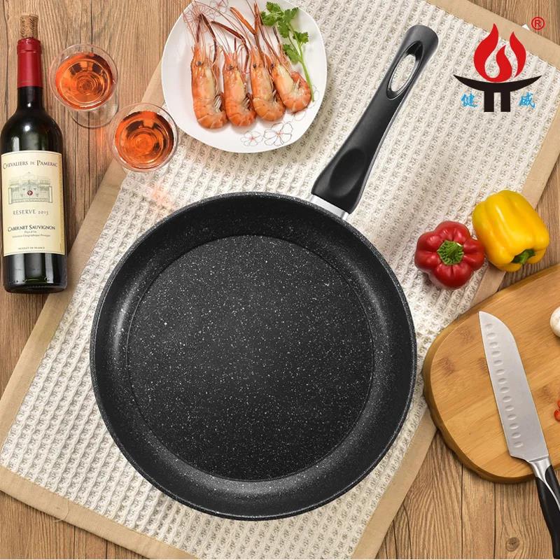 Stir-fry Flat Bottom Non-stick Pan No Fume Cookware General Purpose for Household Induction Cooker Gas