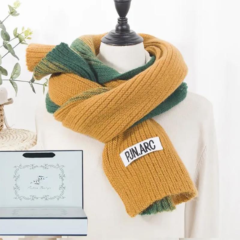 Winter Scarf Korean Woolen Knit Wild Thickening Tide Winter Female Cute Fashion Scarfs