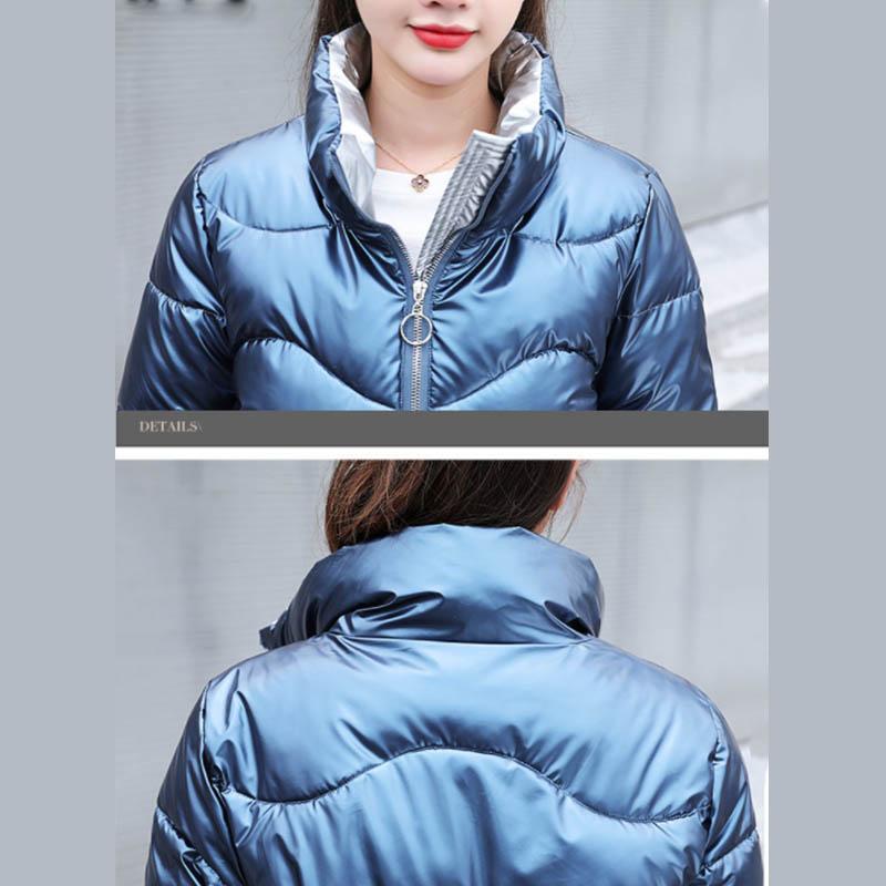 Disposable Glossy Short Down Down Cotton Jacket Women's Loose Stand-up Collar Cotton Jacket Bread Jacket Women's Jacket Trendy