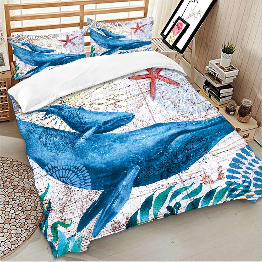 3D whale Bedding Set Duvet Cover Sets For Twin Full Queen King Bed Bedline Home