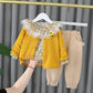 Three-piece Girls Spring and Autumn Suits Girls Baby Knitted Jackets Little Girls Clothes