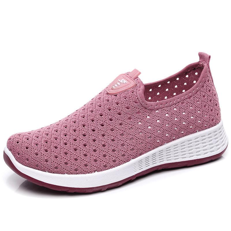 Mesh Shoes Women Summer Old Beijing Cloth Shoes Women's Shoes Breathable Hollow Mesh Casual Sneakers Women Middle-aged Mom Shoes