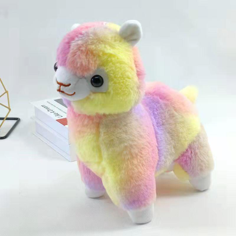 Cute 25cm Rainbow Alpaca Doll Soft Plush Stuffed Llama Animal Toy Kids Baby Gifts