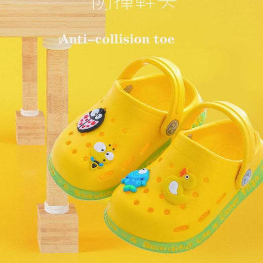 Children Cartoon Cave Shoes  Beach Summer Children's Slippers Antiskid Soft Bottom  Little Bee EVA Rubber Plastic Baby Sandals Slippers