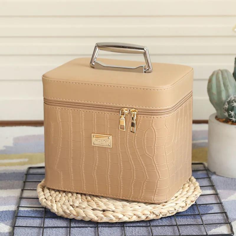 Cosmetic Bag Solid Color Large Capacity Multifunctional Portable Cosmetic Case Portable Simple Storage Box