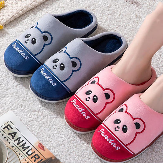 Winter Cute Cartoon Cotton Slippers Couple's Non-slip Soft Thick-soled Warm Shoes Home Slippers