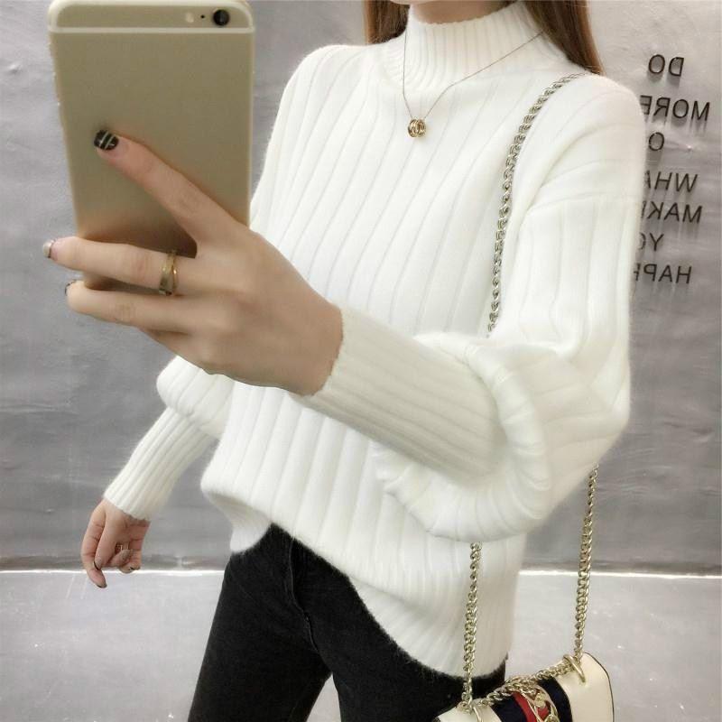 Wearing a sweater outside autumn and winter turtleneck sweater women thick sweater to keep warm