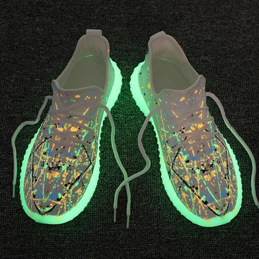 Men's Fluorescent Shoes Luminous Star Coconut Shoes Student Casual Sports Shoes Breathable Running Mesh Shoes Fitness Flying Shoes