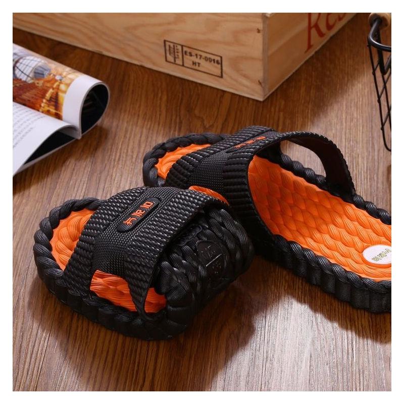 Korean Style Clearance Men's Slippers Summer Home Indoor Massage Leisure Sandals and Slippers Deodorant Non-slip Men's Outer Wear Tide Shoes