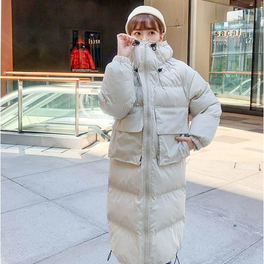 WTEMP Cotton-padded Jacket Women's Mid-length Padded Jacket Student Korean Style Loose Cotton-padded Jacket Women's Thick Coat