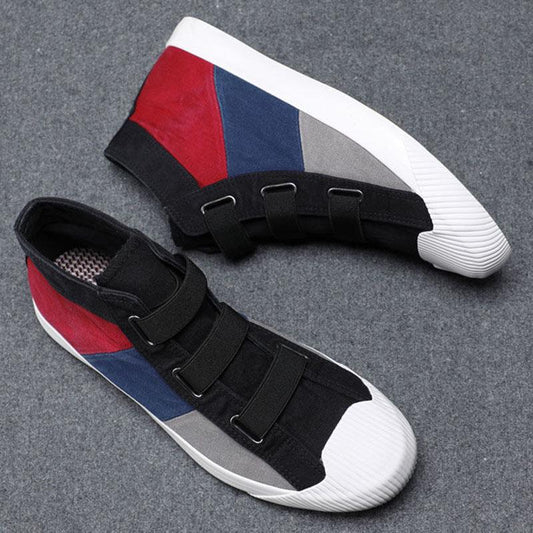 Plus Size 38-44 Summer Men High-top Canvas Sneakers Comfortable Running Basketball Shoes Breathable Shockproof Non-slip Shoes