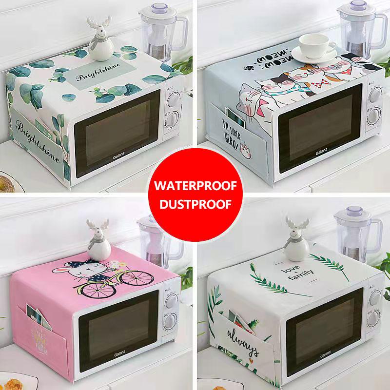 Microwave Hood Oven Dust Cover Oil and Water-proof Household Side Pockets Dust-proof Cloth Refrigerator Dust-proof and Dust-proof Cover Towel