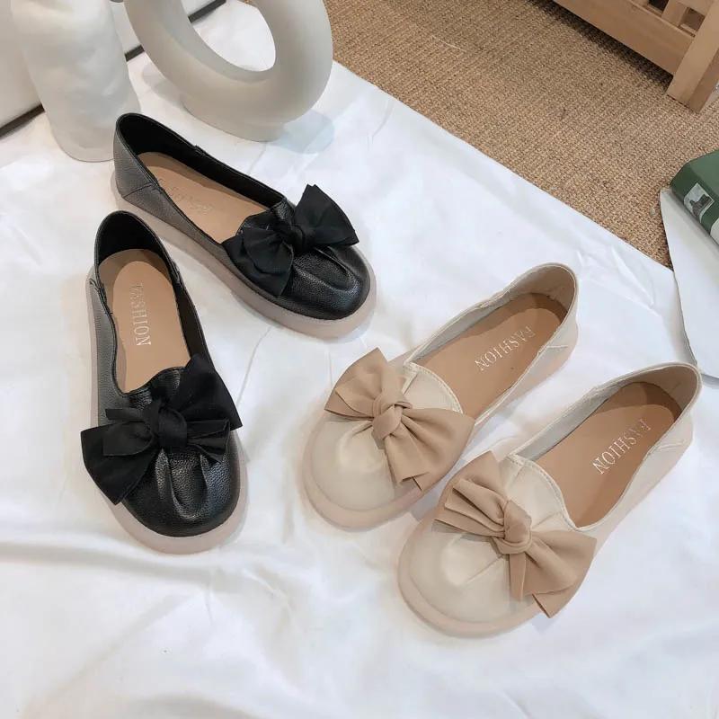 Women's Summer Single Shoes Fairy Gentle Shoes A Pedal Lazy Nurse Shoes Flat Peas Shoes Home Casual Shoes Soft Bottom Mother Shoes