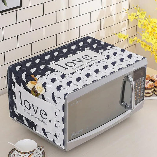 Microwave Hood Oil-proof Dust-proof Cloth Oven Universal Cover Towel Household Cotton Linen Cloth Art Cover Cloth