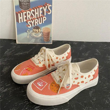 Cute Canvas Shoes Women's Shoes Student Board Shoes Women Korean Biscuit Casual Shoes