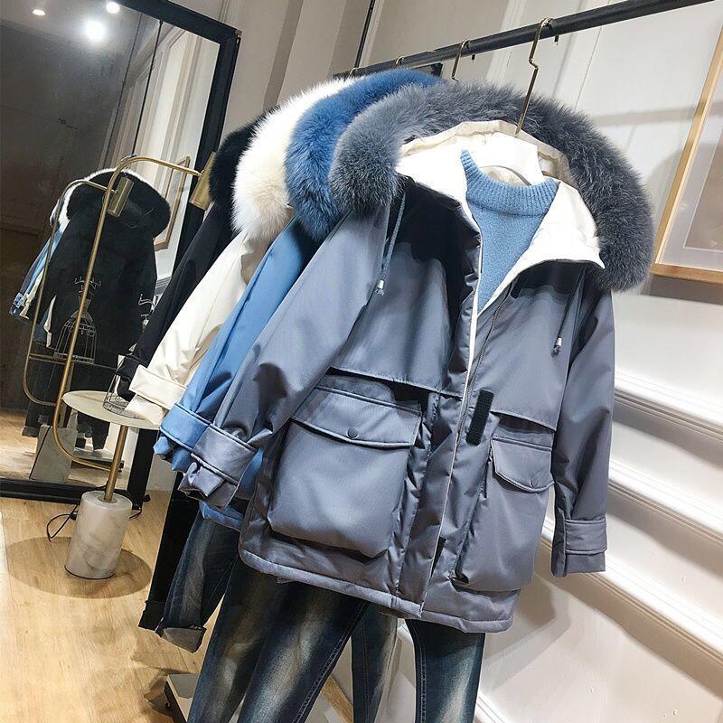 Large Fur Collar Women's Mid-length Pie To Overcome The Winter Fashion Trend Loose Thick Warm Down Padded Jacket