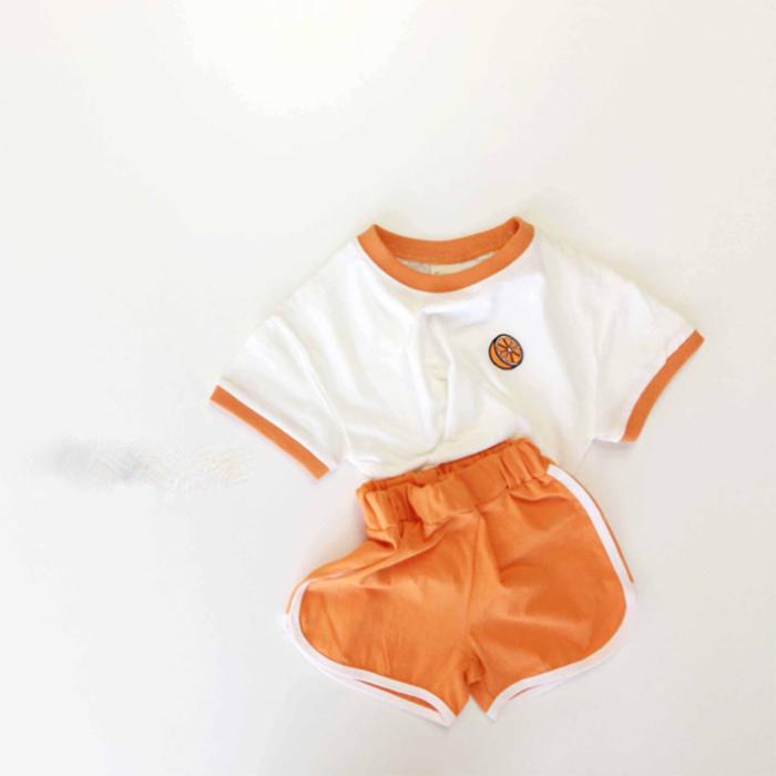 Korean Children's Clothing Baby Children's Suit Summer Cute Fruit Pattern Short Sleeve Shorts Casual Suit