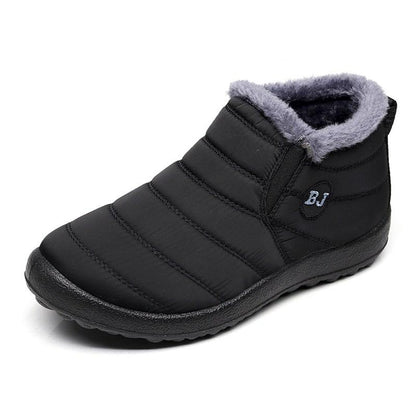 Ladies/Men Winter Shoes Solid Color Snow Boots Cotton Lining Non-slip Bottom Warm Waterproof Ski Boots